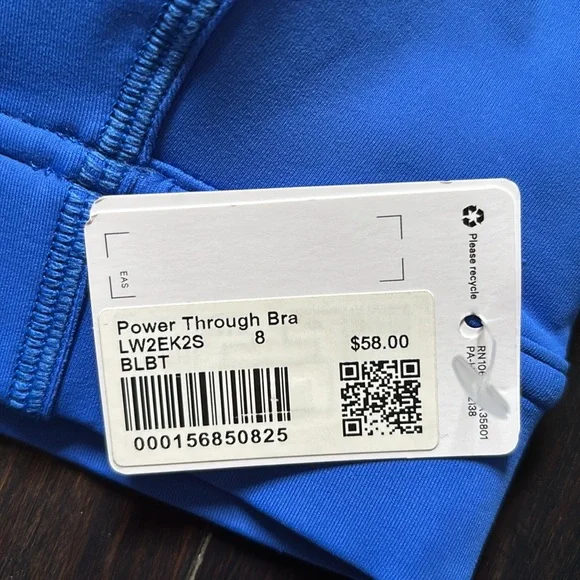 LULULEMON POWER THROUGH BRA IN BLAZER BLUE TONE SZ 8 NWT